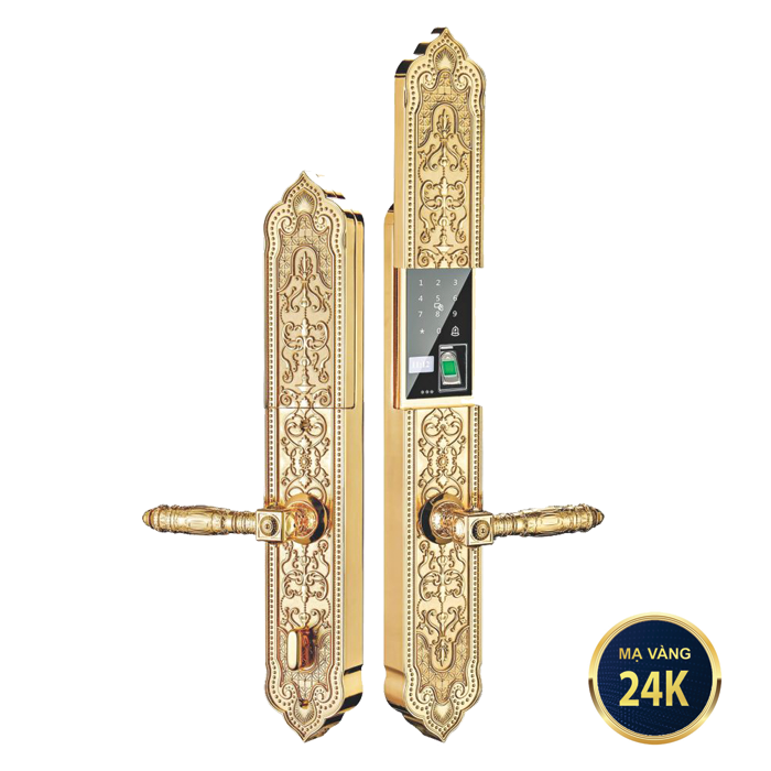 Khóa cửa vân tay đại sảnh mạ vàng 24k Bocher GVL99T